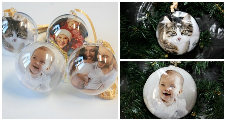 Weihnachtskugeln mit Foto