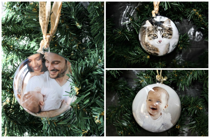 Weihnachtsbaumkugeln mit Foto