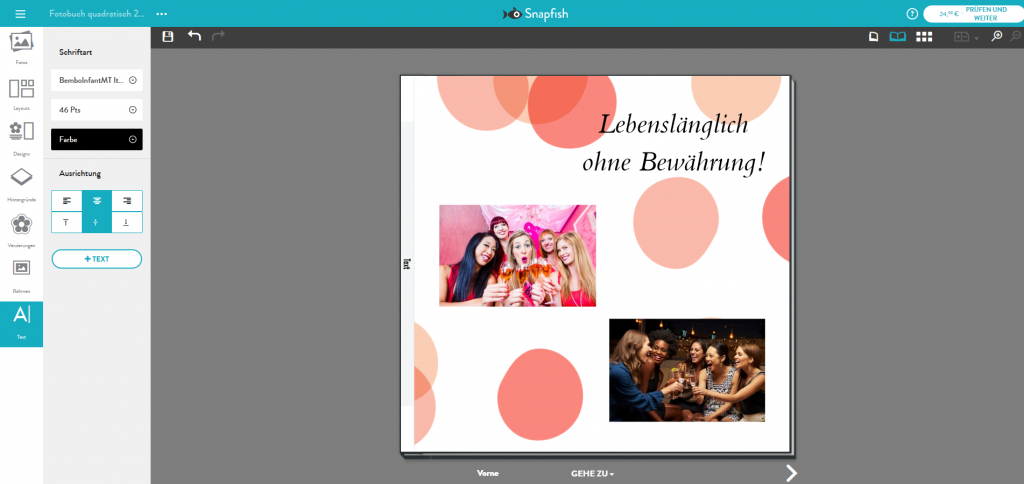 Fotobuch bei snapfish gestalten