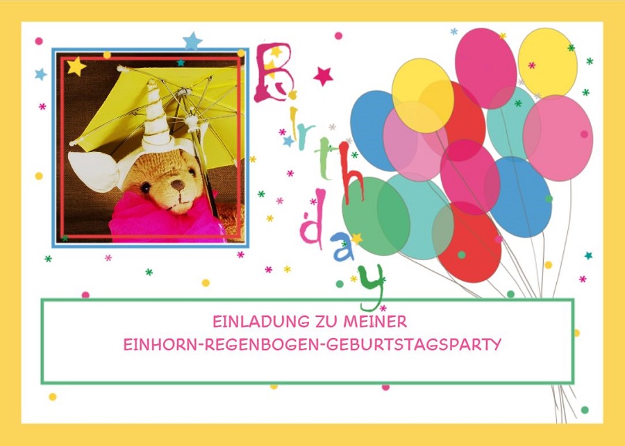 Einladungskarte im Regenbogen-Stil