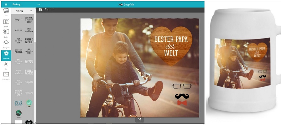 Selbst gestalteter Bierkrug von Snapfish 